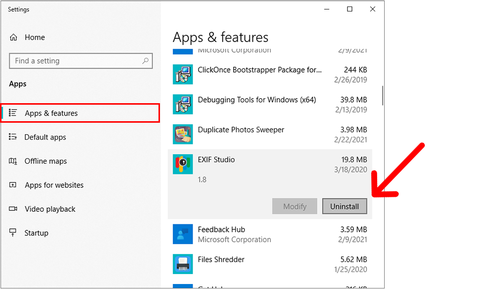 Uninstall-app